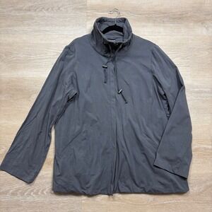 Eileen Fisher Knit‎ Mock Neck Full Zip Jacket Women's XL Color Gray/Taupe